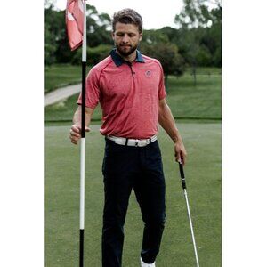 UNRL x Barstool Sports Men's Camo Knit Golf Polo Red Size Medium